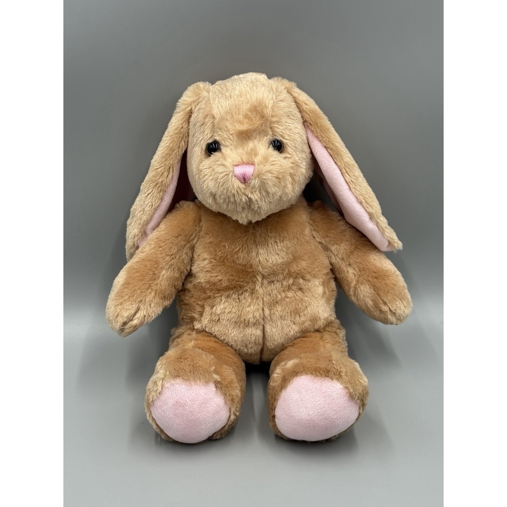 Build a Bear Tan Bunny Rabbit Pink Ears Feet Plush 14" Stuffed Animal